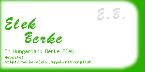 elek berke business card